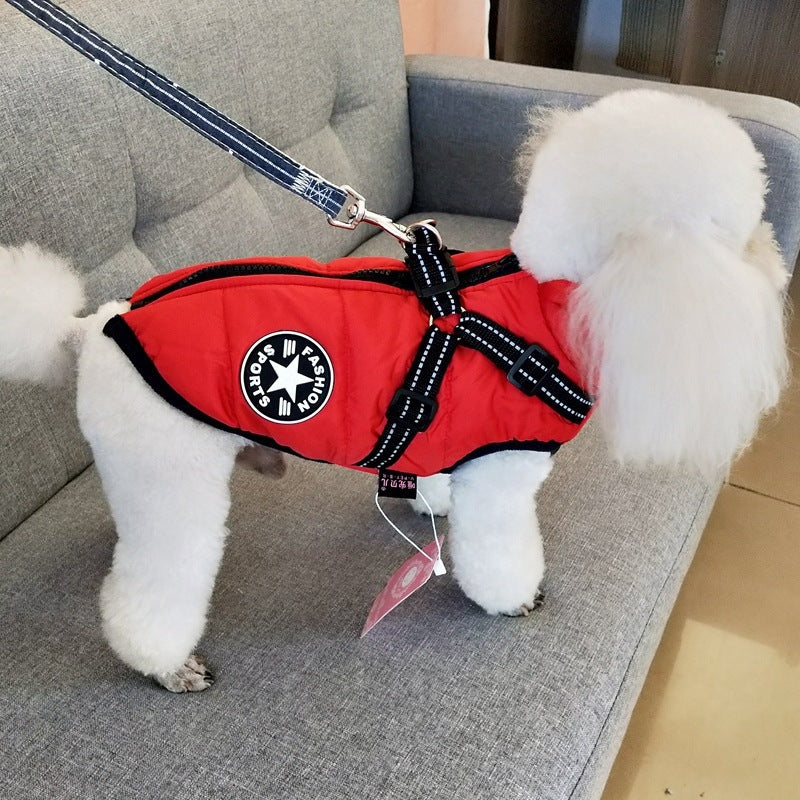 Waterproof Winter Dog Coat With Harness.