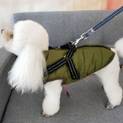 Waterproof Winter Dog Coat With Harness.