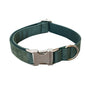 Green Velvet Dog Collar Leash