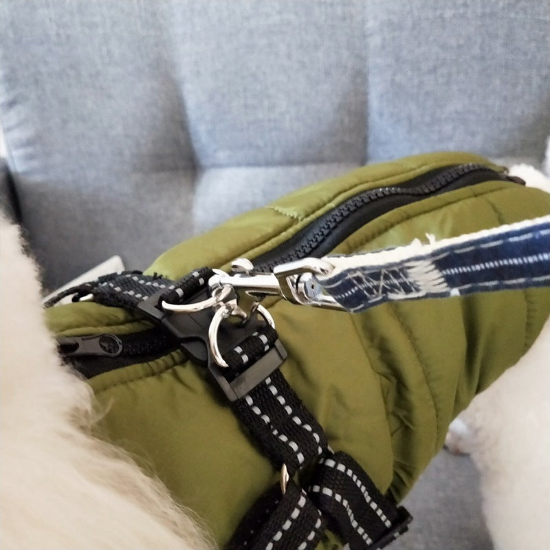 Waterproof Winter Dog Coat With Harness.