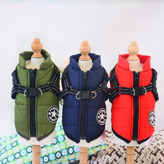 Waterproof Winter Dog Coat With Harness.