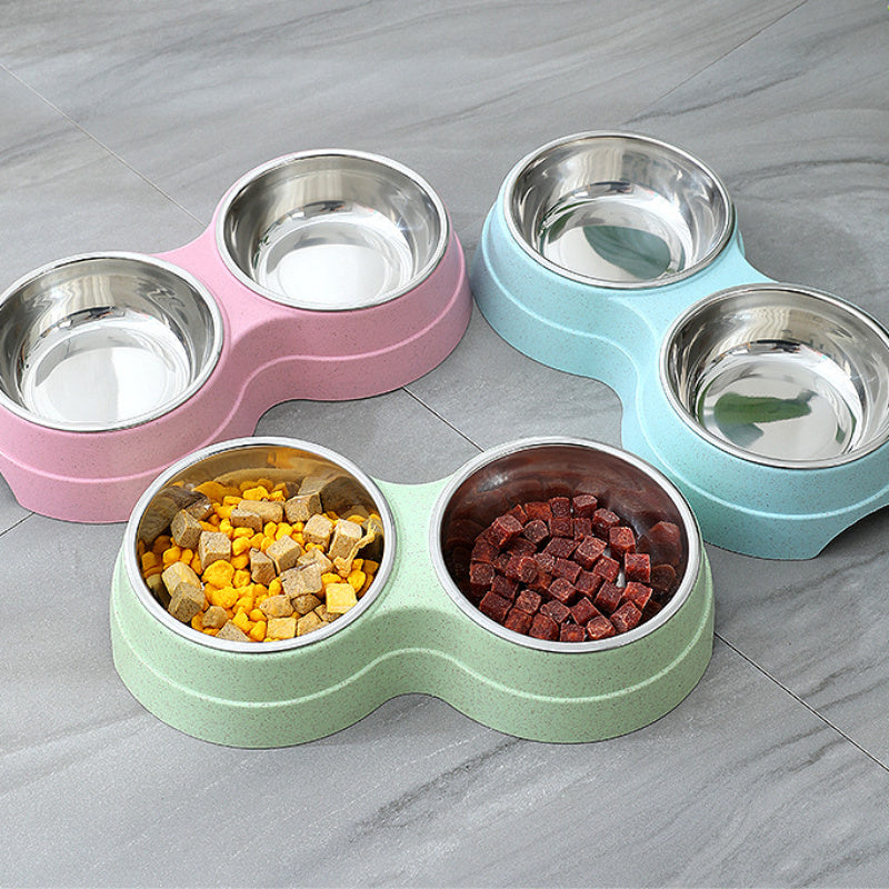 Double Pet Bowls Feeder