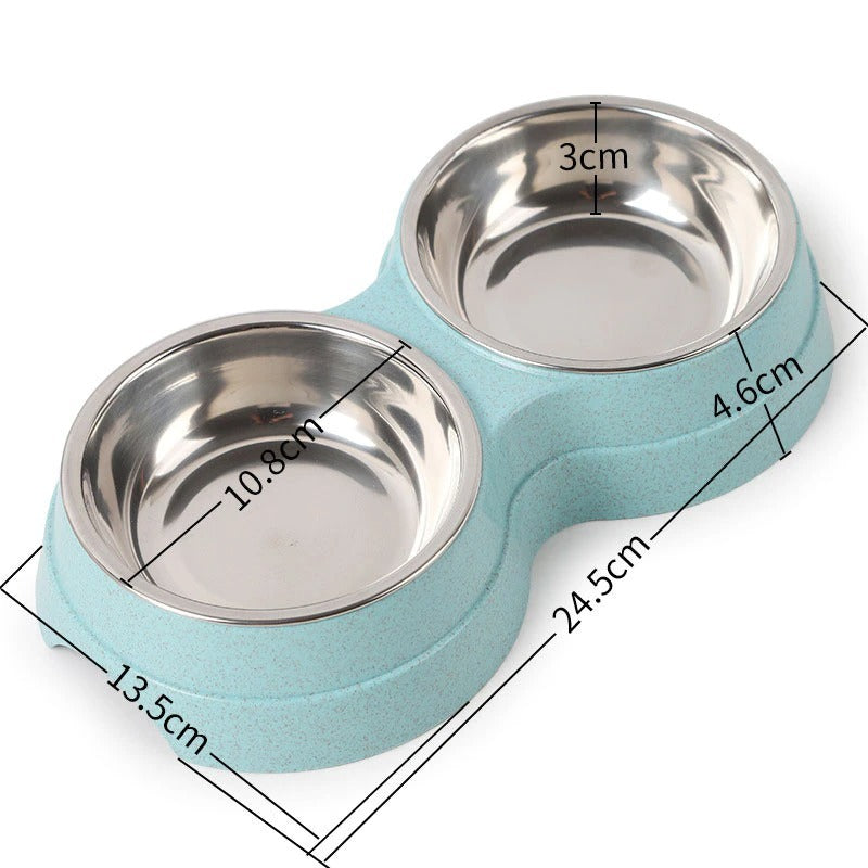 Double Pet Bowls Feeder