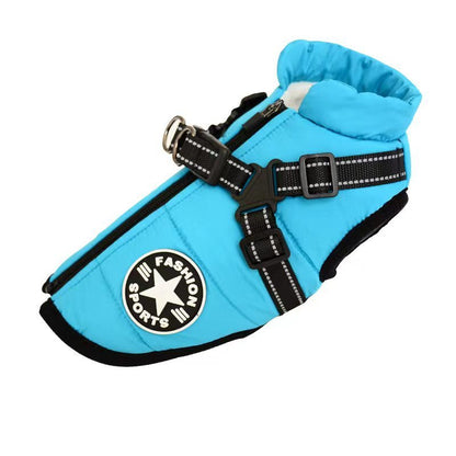 Waterproof Winter Dog Coat With Harness.